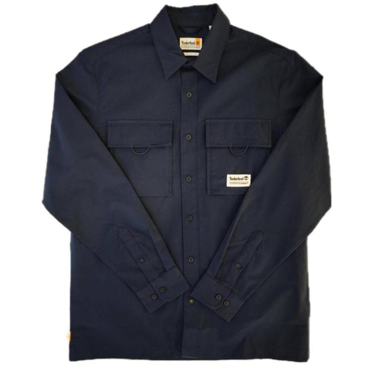 Timberland 男子af Ls Outlast Shirt长袖衬衫 In Blue