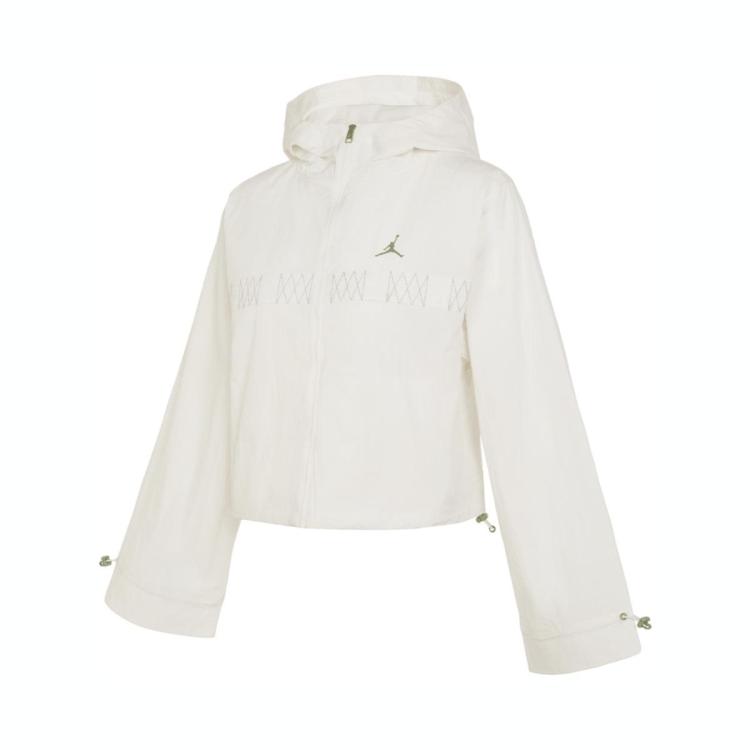 Jordan 运动时尚 短款轻盈 女子梭织夹克 In White