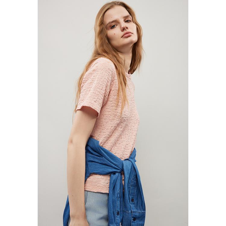 Dkny 【浅春系穿搭】肌理感圆领短袖合体女士t恤2025夏季