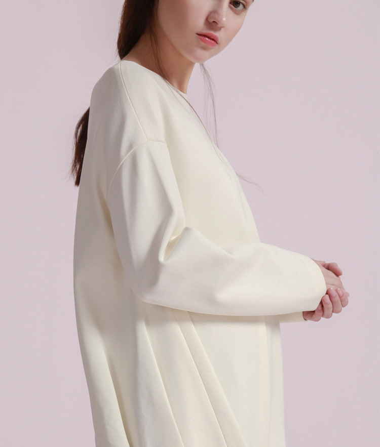 朱崇恽春款玛丝菲尔不对称右收褶圆领上衣