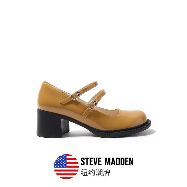 Steve Madden 思美登2023新款复古优雅粗跟搭扣玛丽珍单鞋女 Andas In Multi