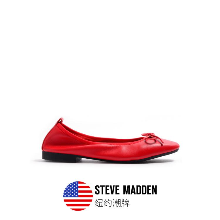 Steve Madden 思美登春夏新款女鞋蝴蝶结休闲芭蕾舞单鞋gaili In Red
