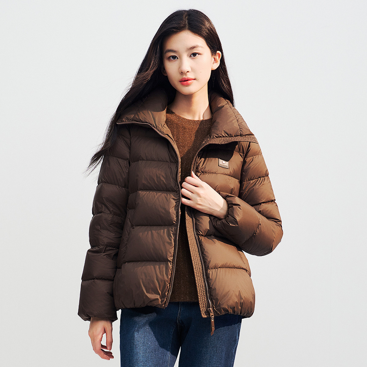Koradior else where 【90鹅绒】秋冬款纯色短款羽绒服通勤百搭款外套