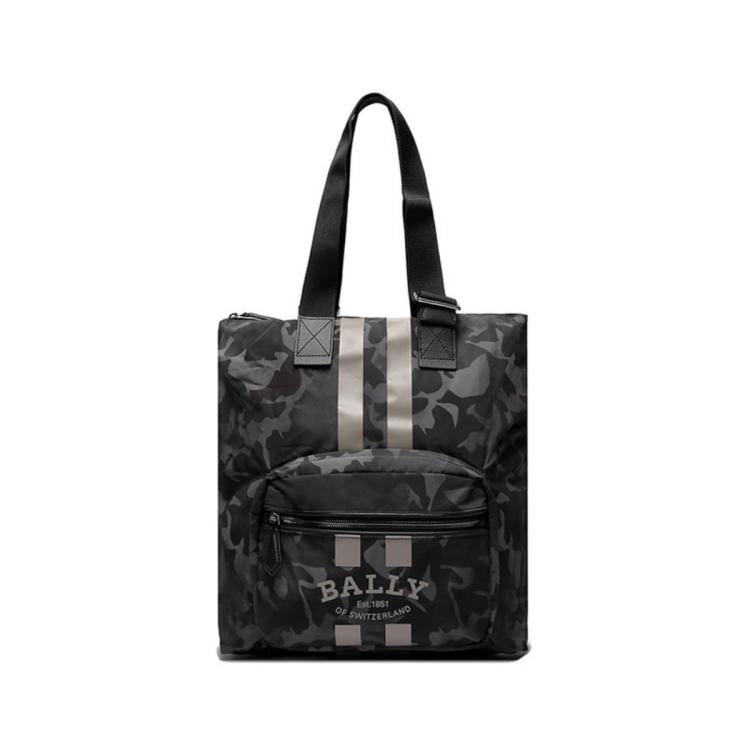 Bally 男士织物可收纳手提单肩包托特包 Fallie Cam In Black