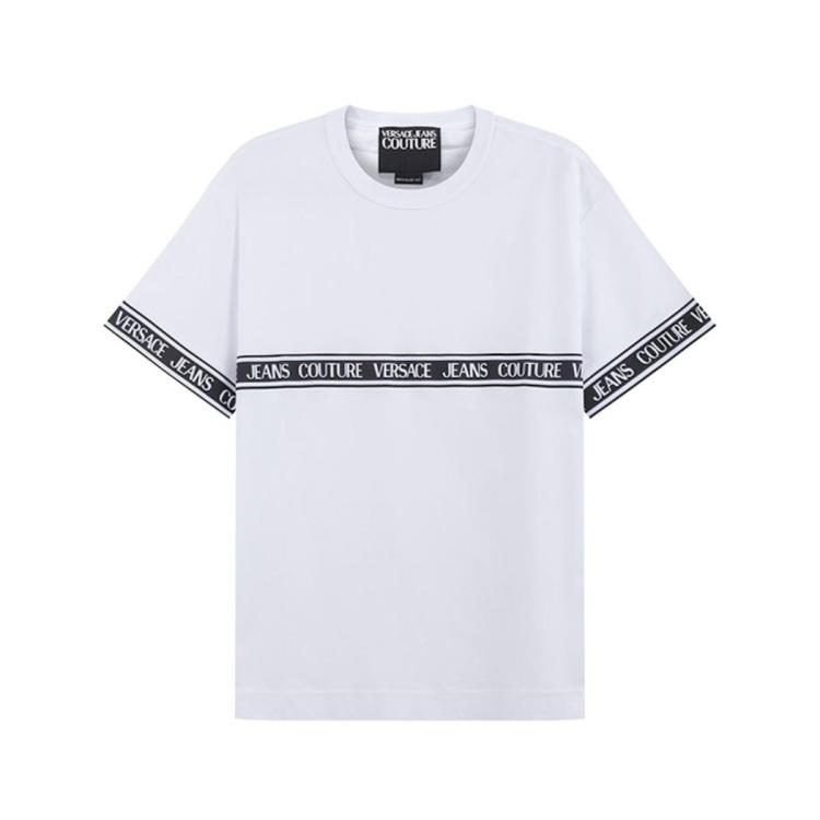 Versace Jeans Couture 男士棉质宽松版圆领短袖t恤 76gahc06 Cj01c In White