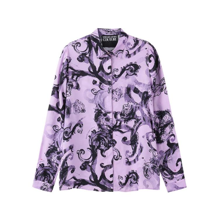 Versace Jeans Couture Filigree-print Shirt In Purple