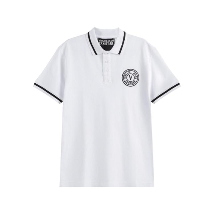 Versace Jeans Couture 男士棉质修身版短袖polo衫 76gagt03 Cj01t In White