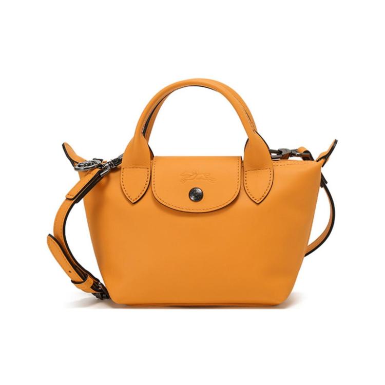 Longchamp 女士牛皮革迷你短柄手提单肩斜挎包饺子包 1500 987 In Brown