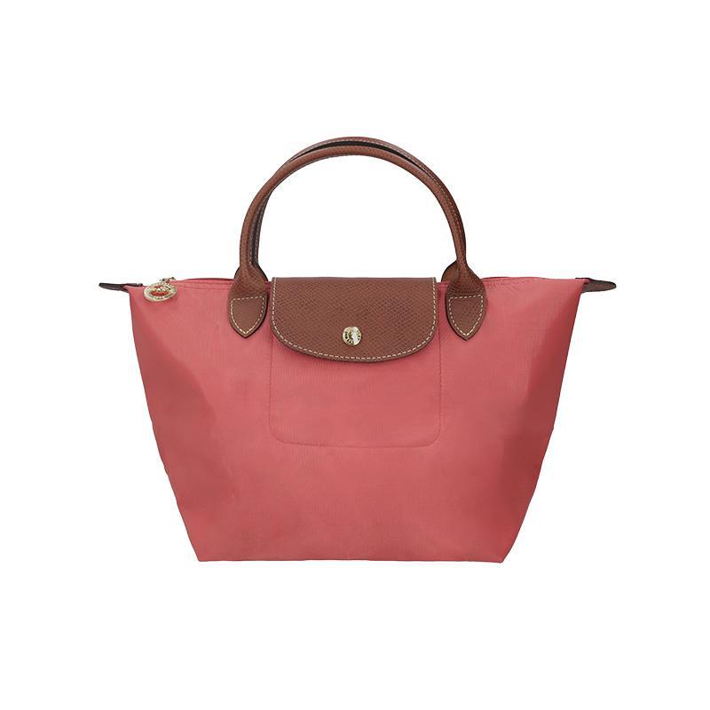 LONGCHAMP 女士织物小号短柄可折叠饺子包托特包手提包