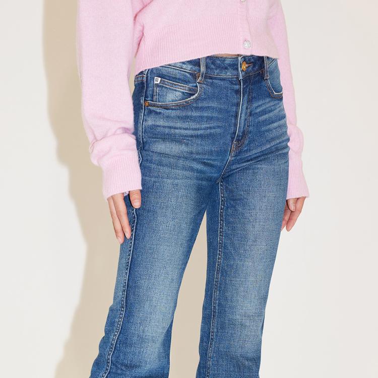 MISS SIXTY Miss Sixty 进口棉系列 2024春款牛仔裤女复古丹宁风微喇显瘦百搭休闲风