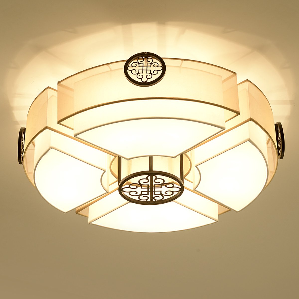 羲和现代新中式圆形客厅卧室吸顶灯饰中国风简约led餐厅灯具color窗花