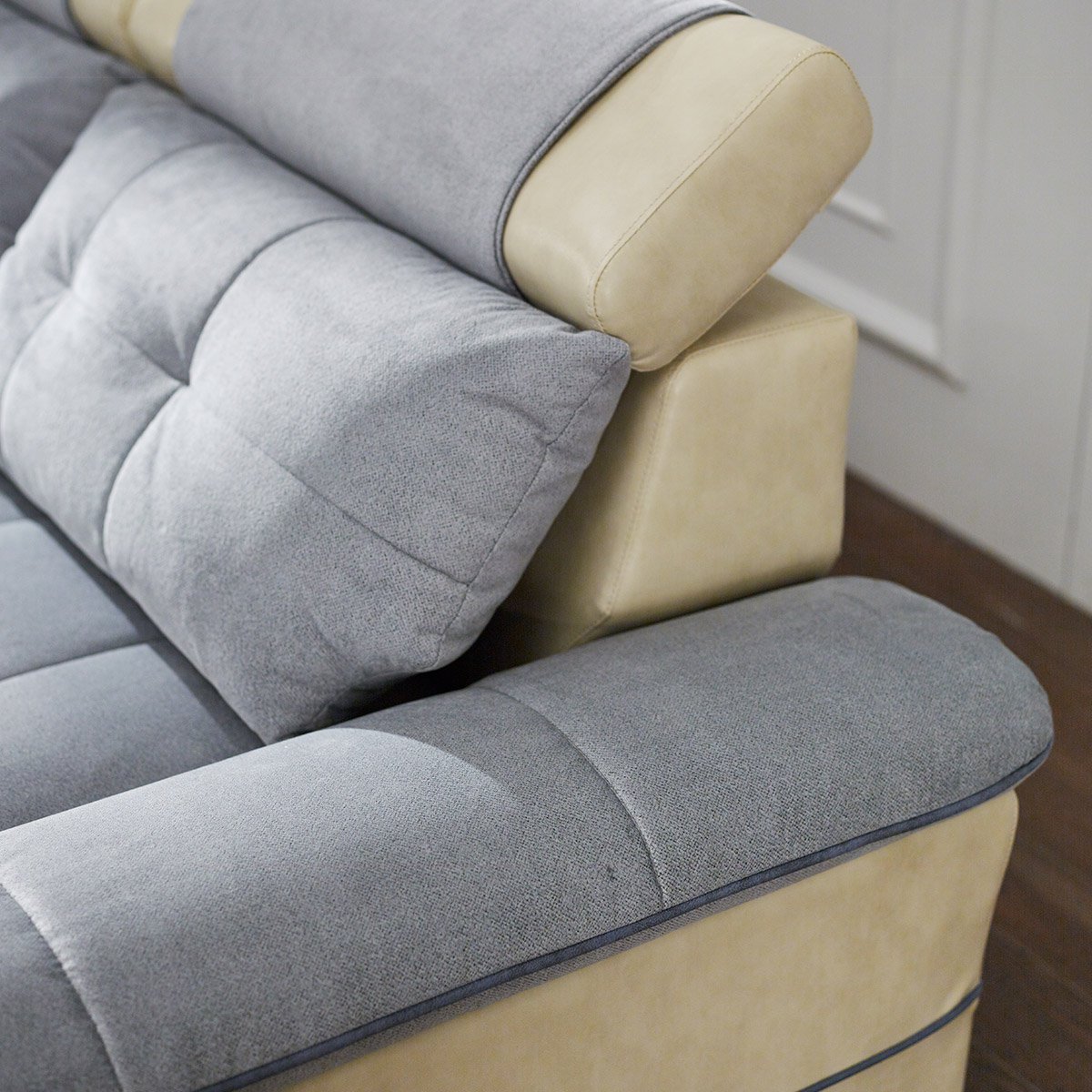 现代简约 皮布沙发 头枕可调节 四色可选 可拆洗505