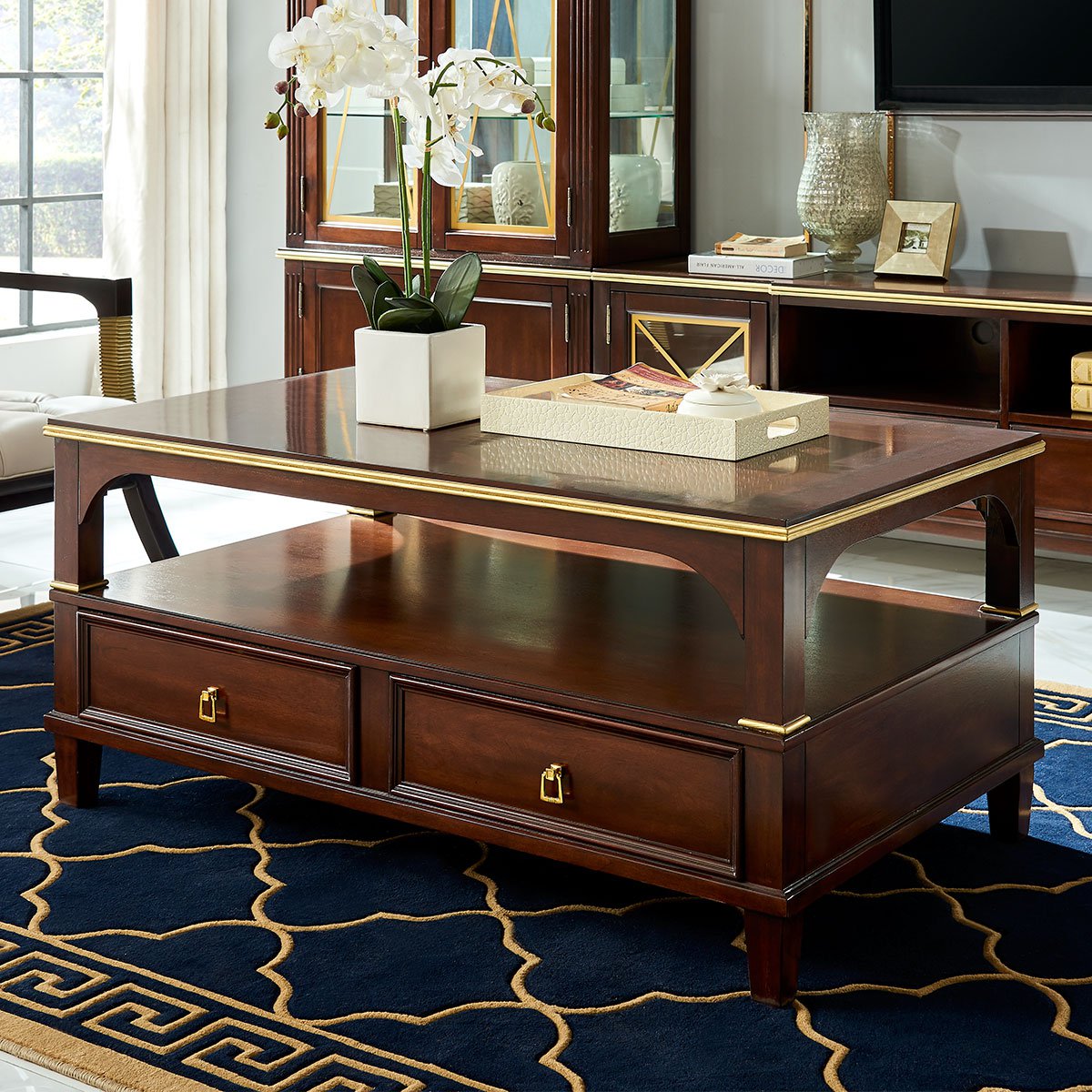 美式实木茶几乡村仿古茶桌欧式茶几实木简约茶台