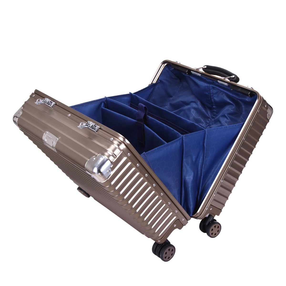 爱路思全铝镁合金行李箱万向轮时尚空姐拖箱高端商务出差登机箱男女士