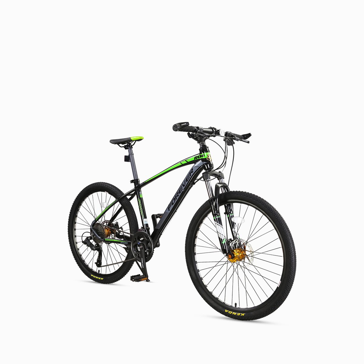 永久旗舰店forever33速自行车26寸男女式铝合金山地车color黑绿色