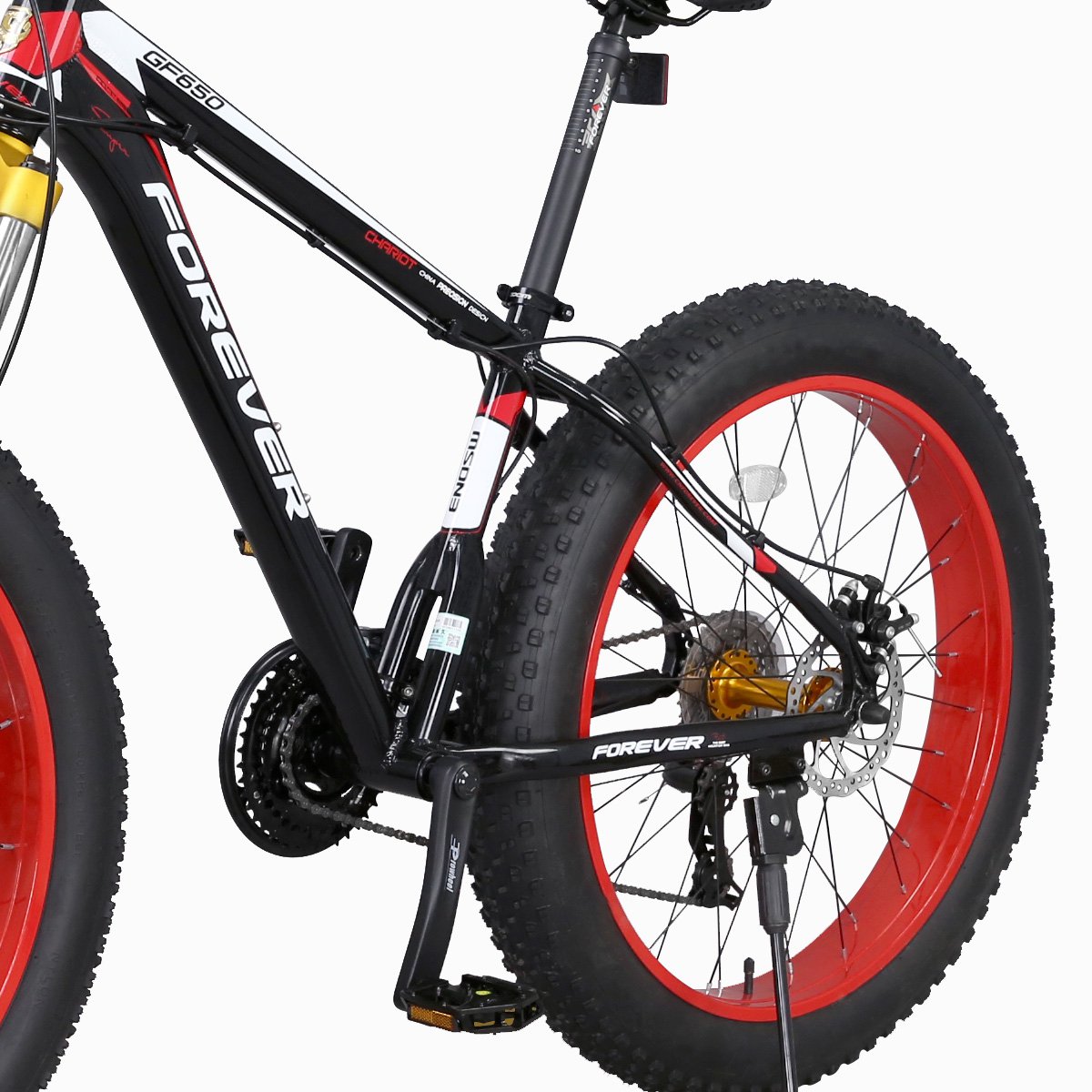 forever自行车27速山地车铝合金车架4.0宽胎雪地车沙滩车