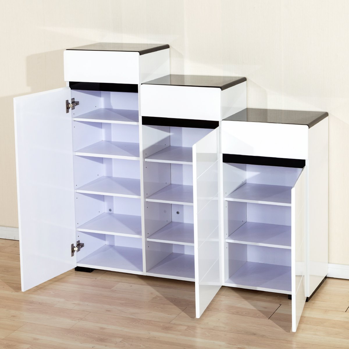 简约时尚三组合高低鞋柜玄关柜门厅储物柜