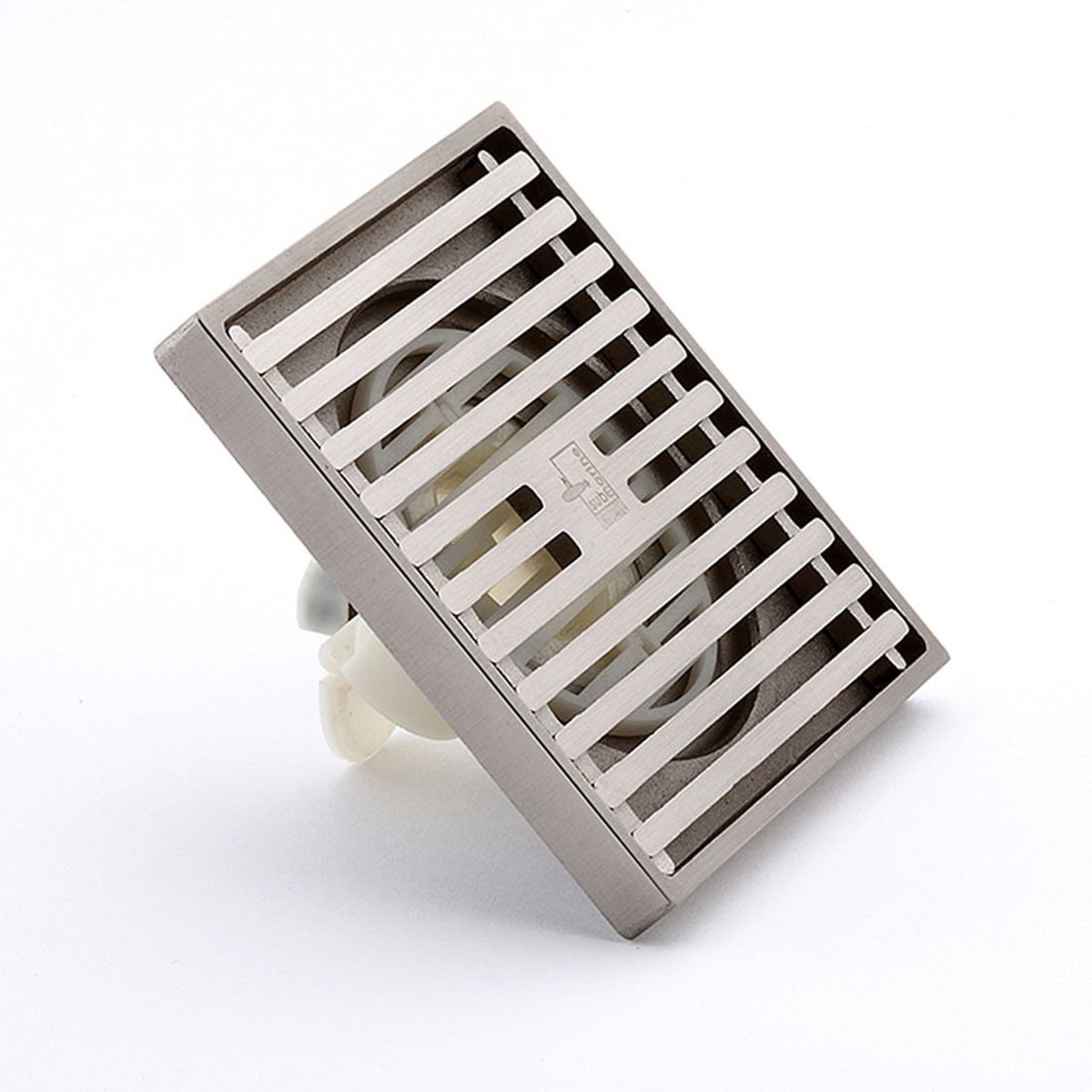 潜水艇铜拉丝面超薄地漏移位地漏40管/50管通用 防臭地漏