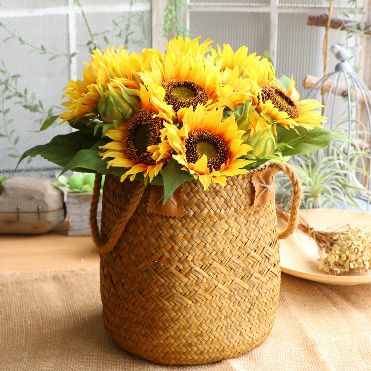 太阳花舞蹈道具干花室内家居客厅插花装饰假花仿真花束向日葵摆件