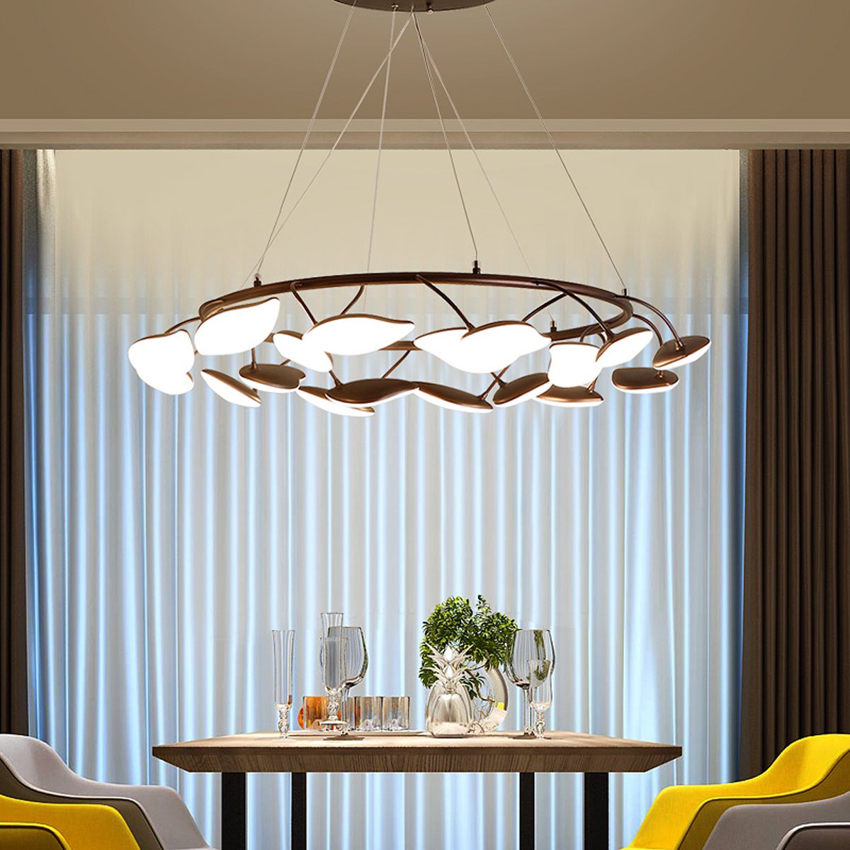 吊灯现代简约饭厅家用餐厅灯创意个性客厅灯时尚艺术led宜家灯具8041