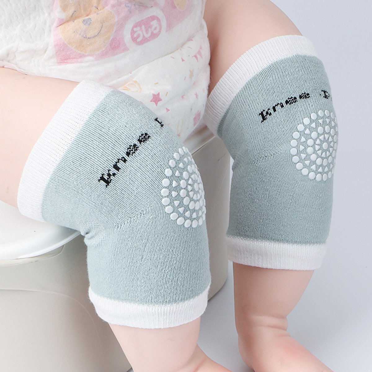 绿色儿童护膝 小孩学步爬行宝宝护膝夏季透气防摔幼儿运动婴儿护膝盖