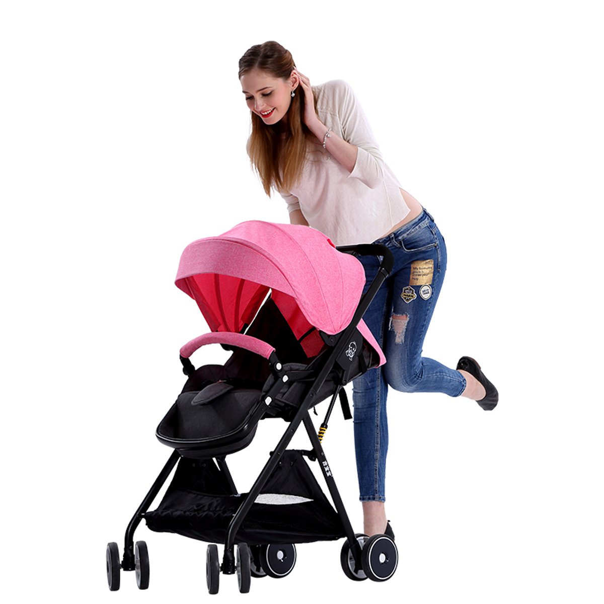 婴儿车可坐可躺折叠小巧超轻便便携式一键收车高景观婴儿推车