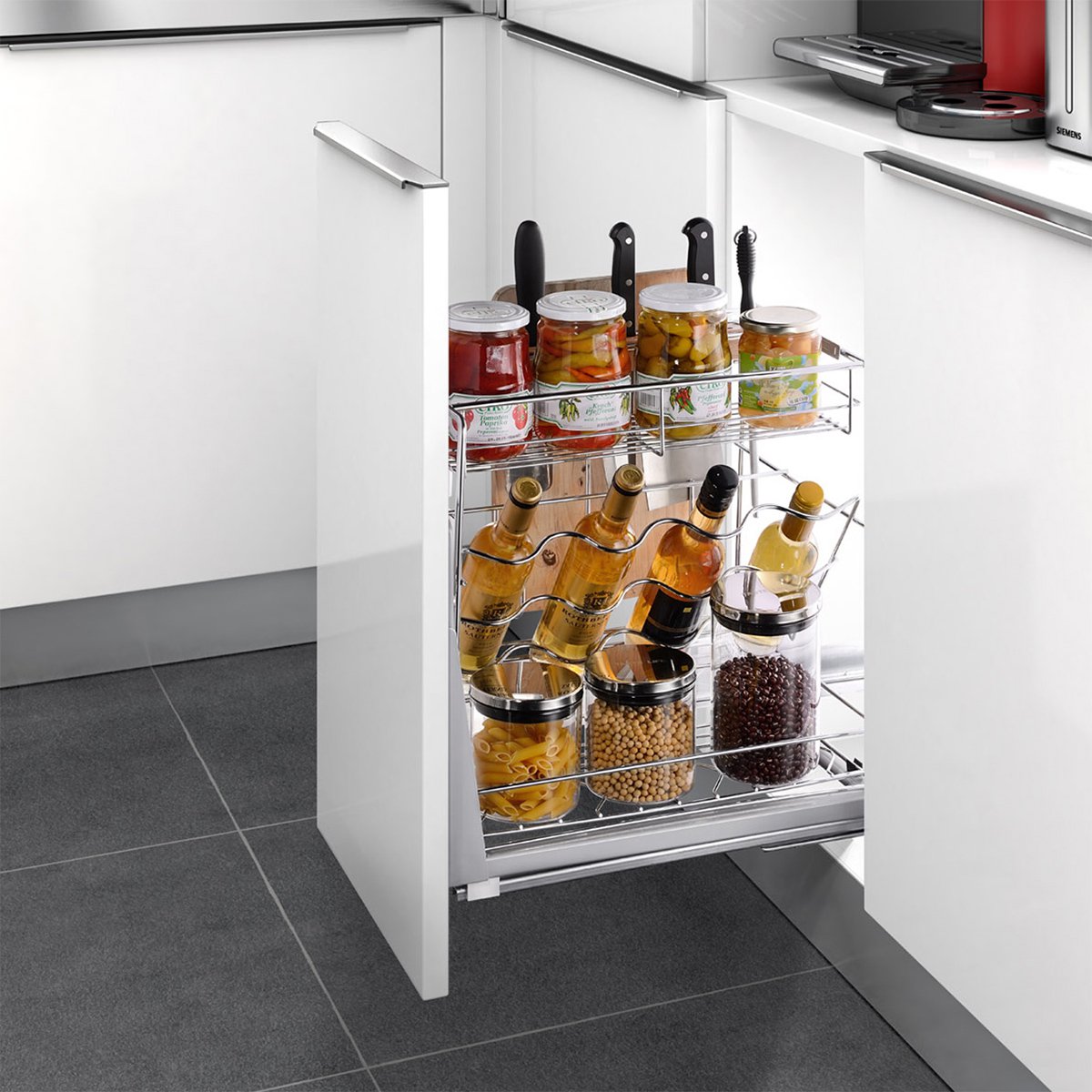 悍高 调味拉篮304不锈钢缓冲厨房橱柜收纳调味篮刀架置物拉篮