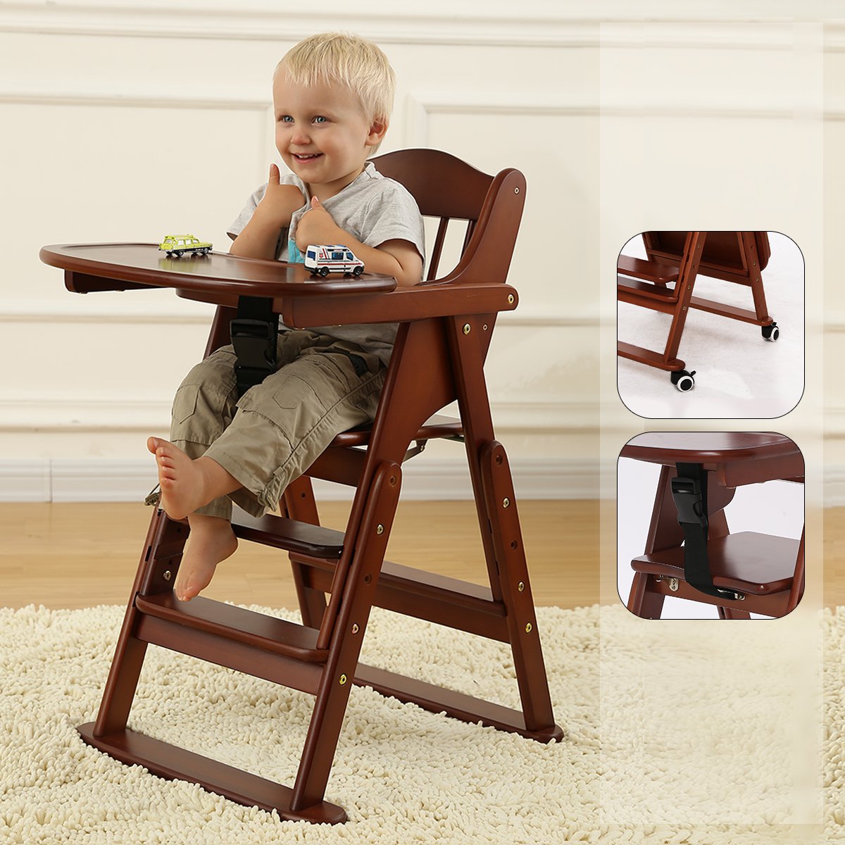 霖贝儿宝宝餐椅多功能折叠儿童餐椅宝宝便携折叠餐椅婴儿餐椅