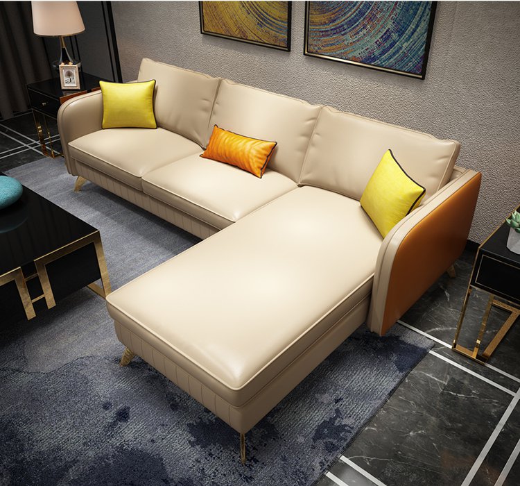 顾里家居 现代真皮沙发 时尚轻奢中小户型组合沙发 样板房沙发设计师