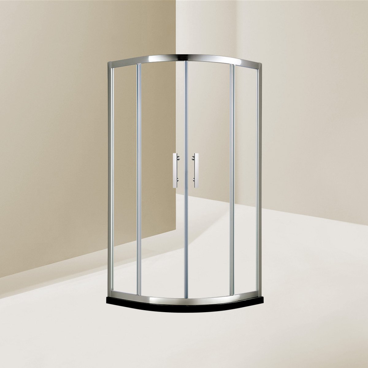 安华卫浴(annwa)整体浴室双开移门钢化玻璃沐浴房弧扇形淋浴房送防爆