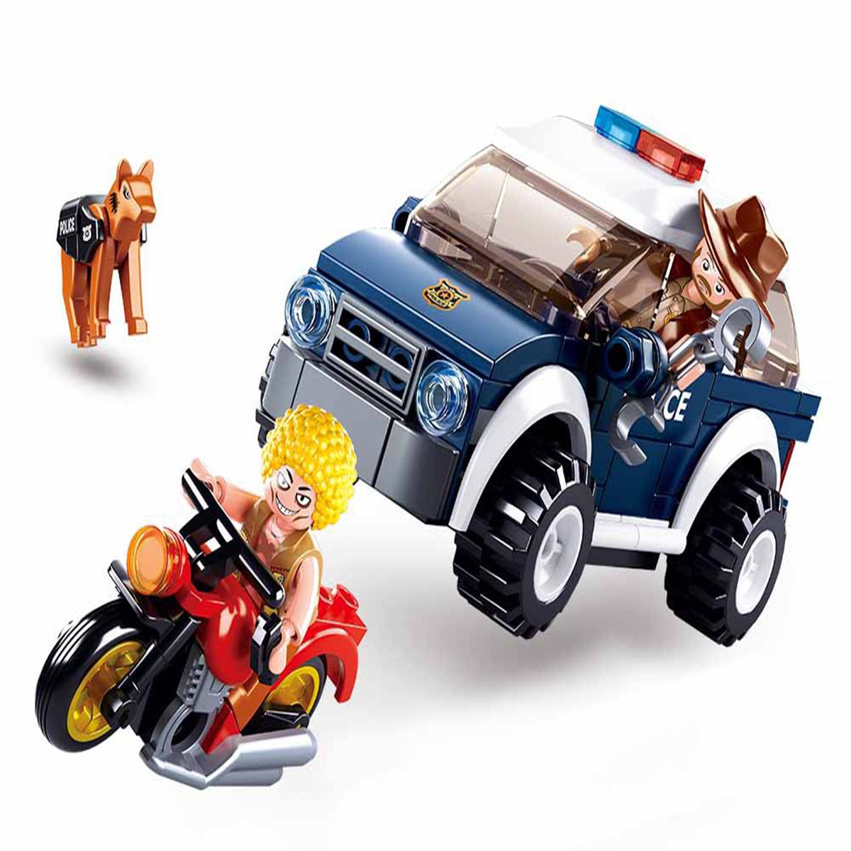 正品小鲁班兼容积木拼插益智儿童玩具男孩拼装积木警察巡逻车0650