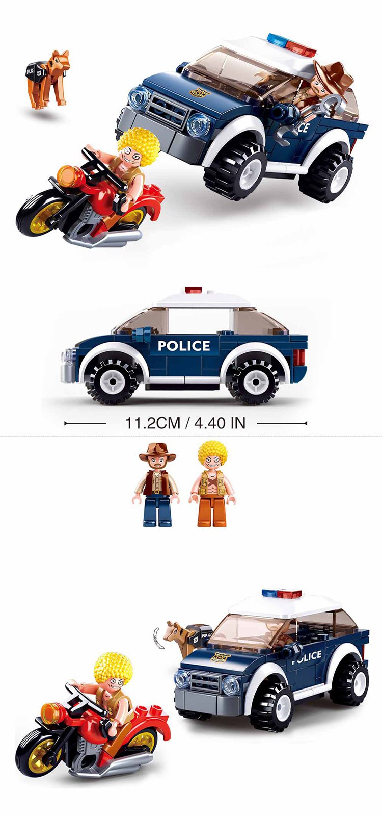 正品小鲁班兼容积木拼插益智儿童玩具男孩拼装积木警察巡逻车0650