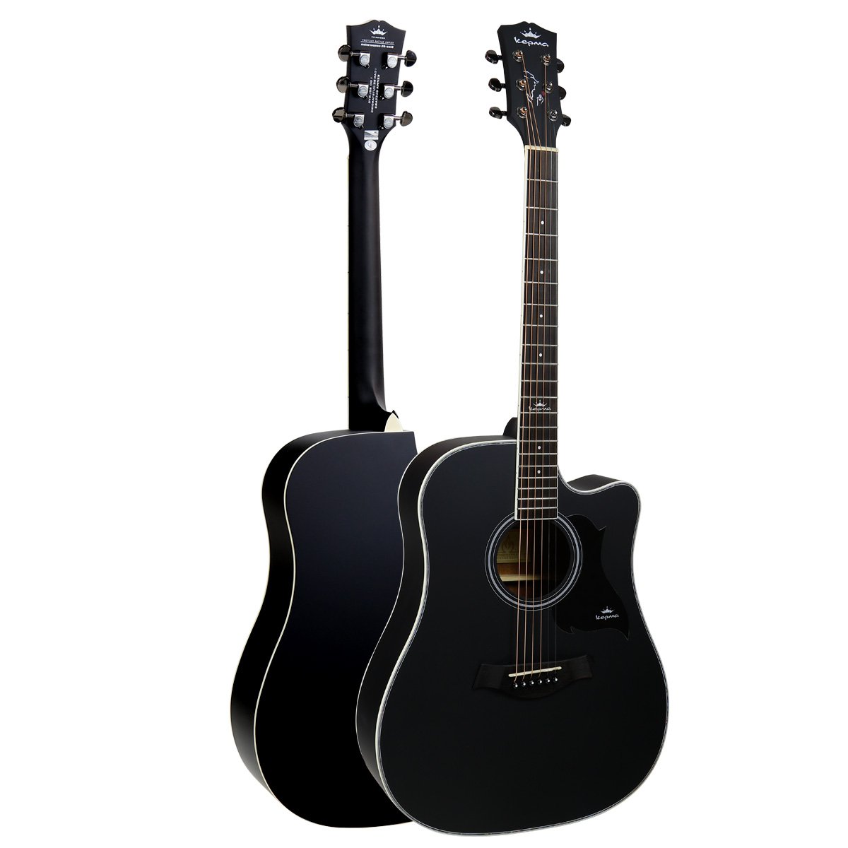 卡马(kepma)d1cebkm民谣初学者电箱吉他入门吉它jita酷黑色41寸