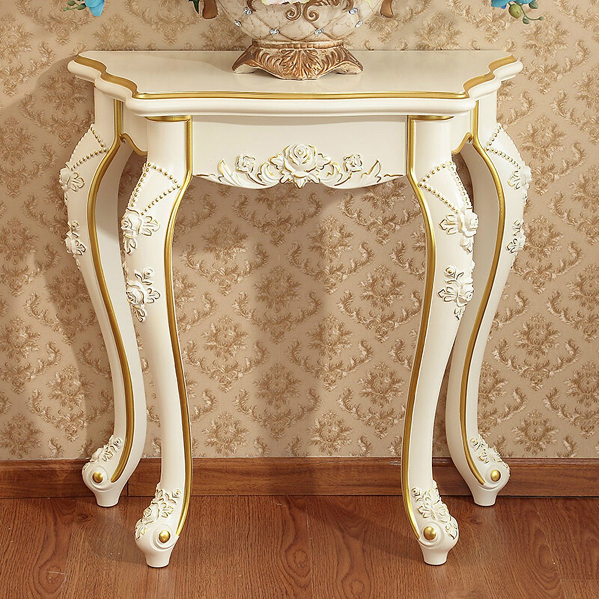 欧式玄关台玄关桌美式雕花描银客厅桌欧式半圆桌供几门厅桌