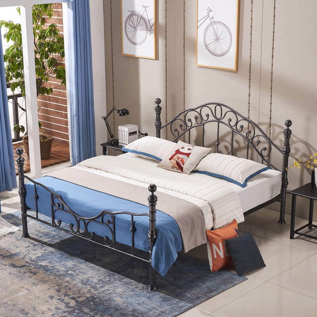 叠亿 铁艺床 铁床 双人床 卧室床 欧式铁艺床 卧室家具