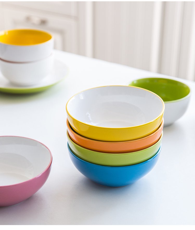 剑林 亿嘉日式创意家用陶瓷餐具碗汤碗面碗撇油碗礼阿尔梅乐4.5寸碗