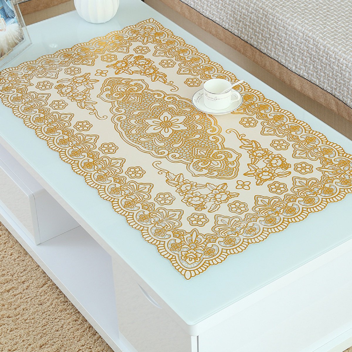 烫金茶几桌布防水餐桌布欧式桌垫茶几垫pvc桌布防水油防烫长方形