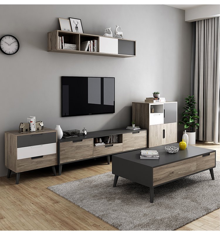 电视柜简约现代茶几组合地柜北欧小户型迷你客厅套装家具电视机柜
