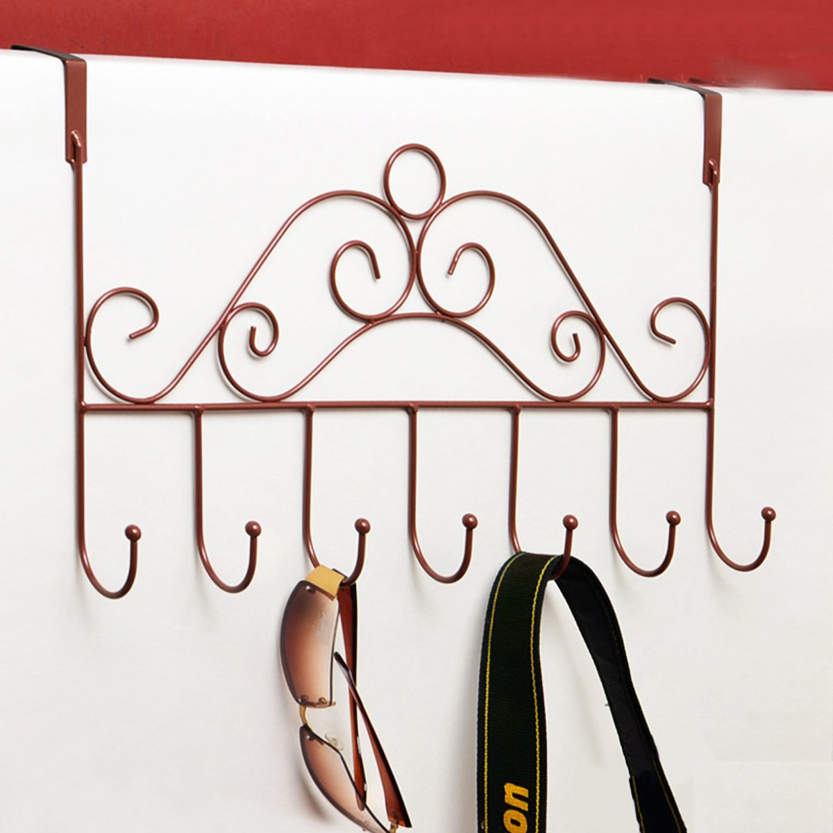 时尚创意铁艺门后挂钩 免钉无痕七个挂衣钩