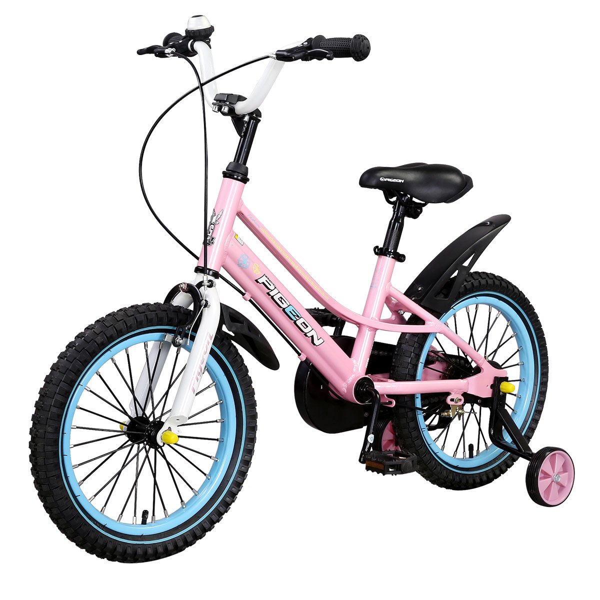 飞鸽儿童自行车铝合金3-6岁小孩童车带辅助轮自行车