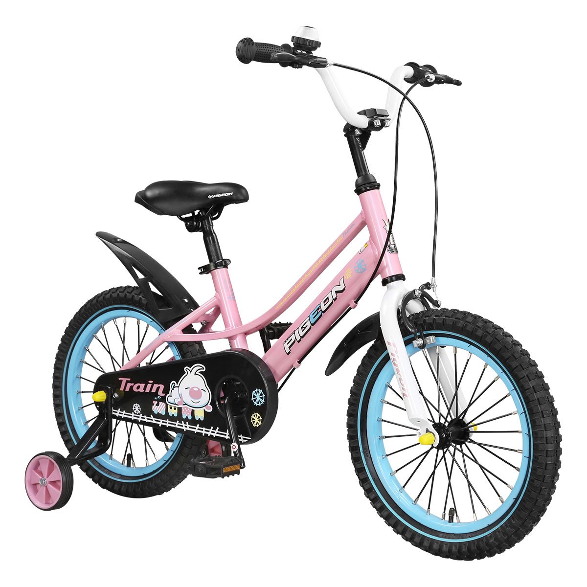 飞鸽儿童自行车铝合金3-6岁小孩童车带辅助轮自行车