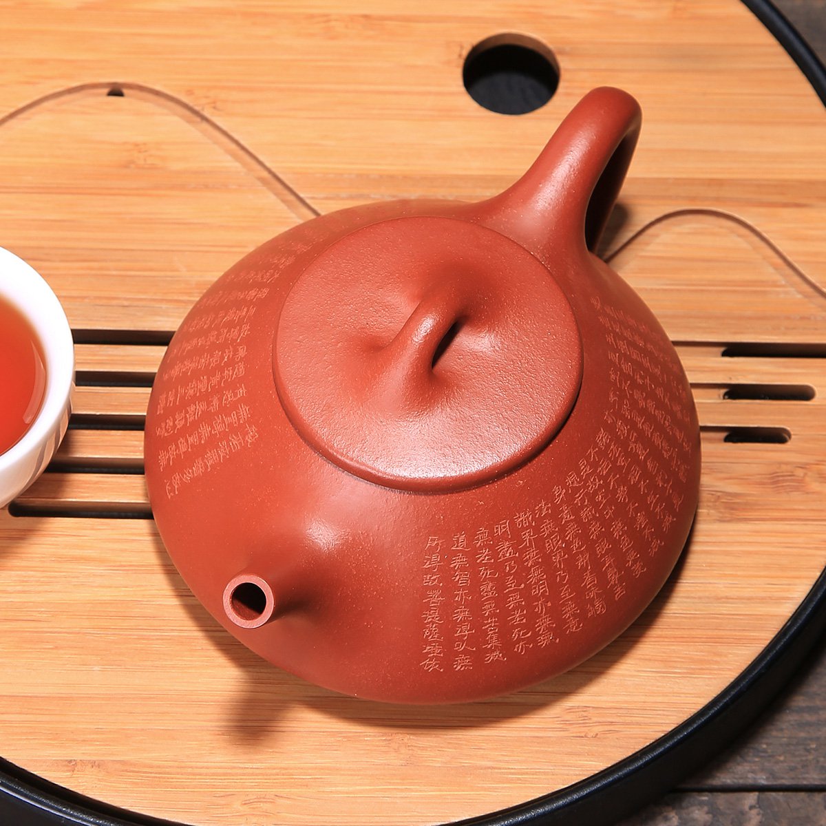 宜兴原矿紫砂壶功夫茶具茶壶 工艺美术师曹志刚朱泥心经石瓢壶紫砂壶