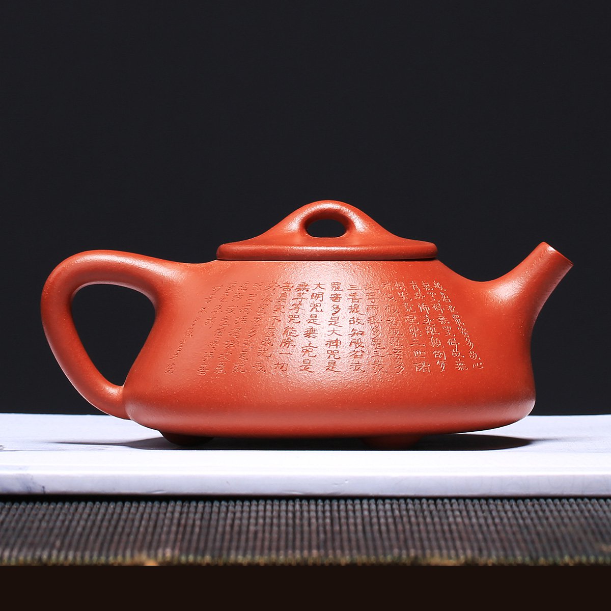 宜兴原矿紫砂壶功夫茶具茶壶 工艺美术师曹志刚朱泥心经石瓢壶紫砂壶