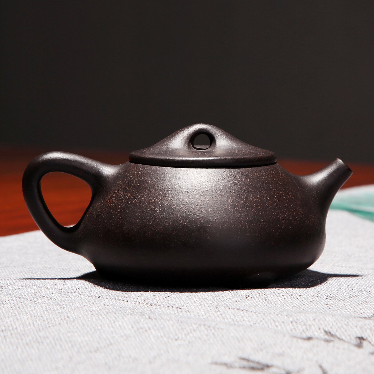 宜兴原矿紫砂壶功夫茶具套装茶壶 水光明等知名老艺人手工 黑朱泥泥绘