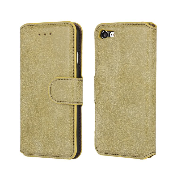 德米克 新款iphone7手机壳苹果7plus套复古磨砂皮套卡槽带支架保护套