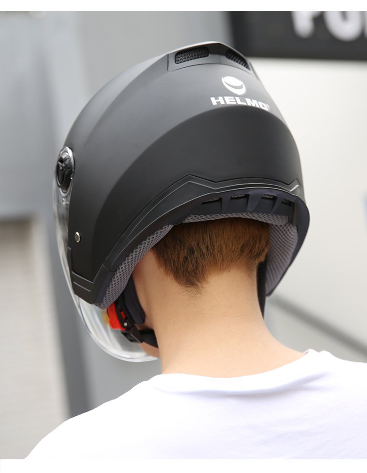 helmo电动车电瓶车助力车头盔男半盔全盔覆式四季夏季安全帽