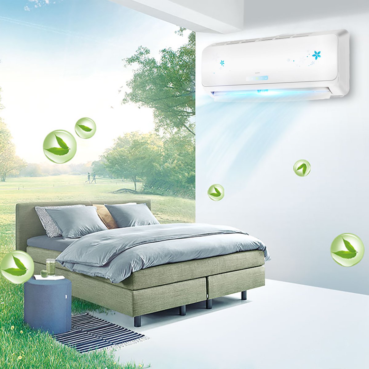 帝智大1.5匹冷暖定频家用壁挂式空调节能省电静音color五叶蓝_唯品会