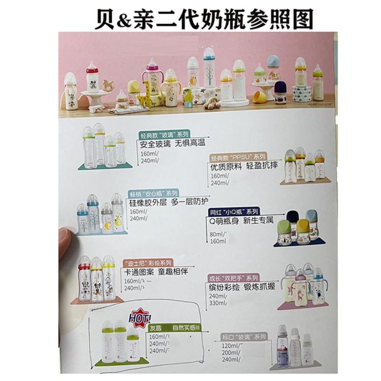 安配 一体吸鸭嘴手柄适配贝亲奶瓶鸭嘴5.0奶瓶贝亲二代鸭嘴配吸管刷