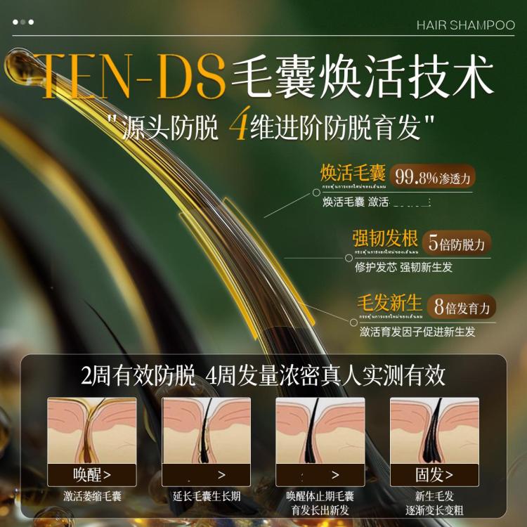 YE RENTANG 进口生姜洗发水防掉发防脱育发控油蓬松去屑止痒洗头膏洗发露女士