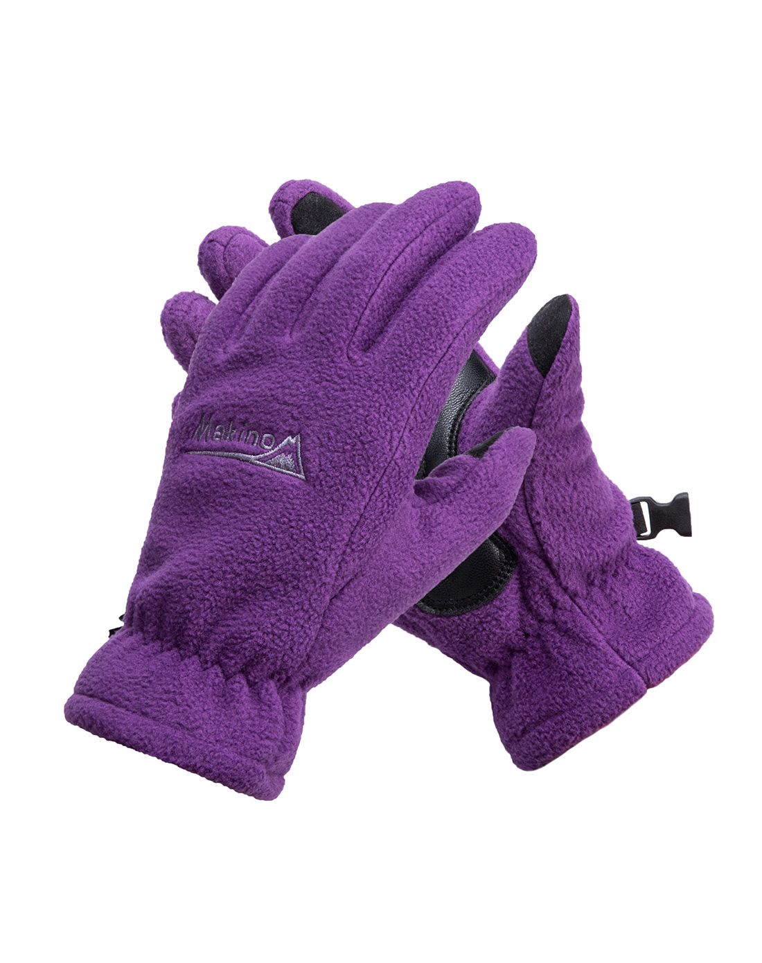 护手防风轻柔保暖 情侣款紫色抓绒手套